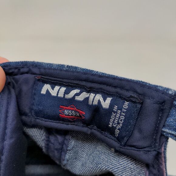 Nissin Men's John P. McDowell Field Dedication Hat Blue Tan Vintage 2000 Y2K - Picture 12 of 12